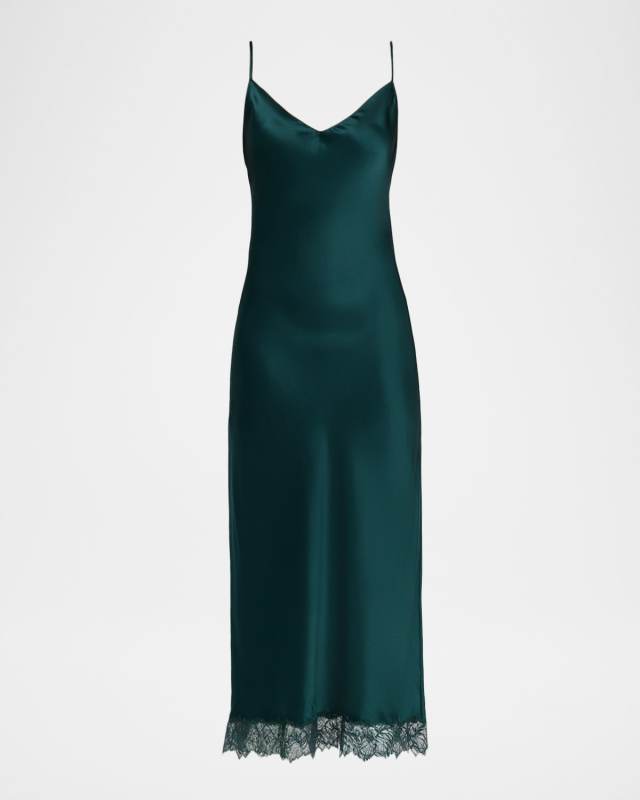 Taylor Bias-Cut Silk Slip Dress